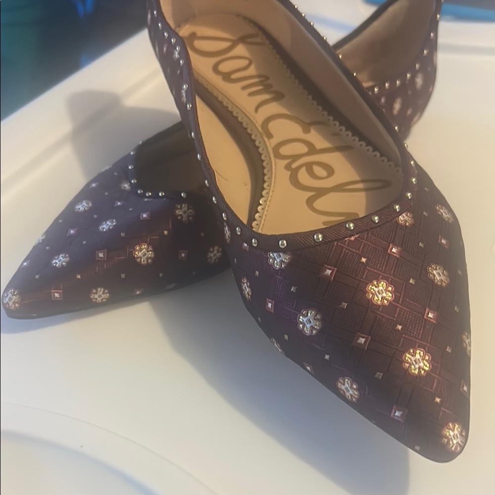 Sam Edelman Women's Purple Patterned Flats